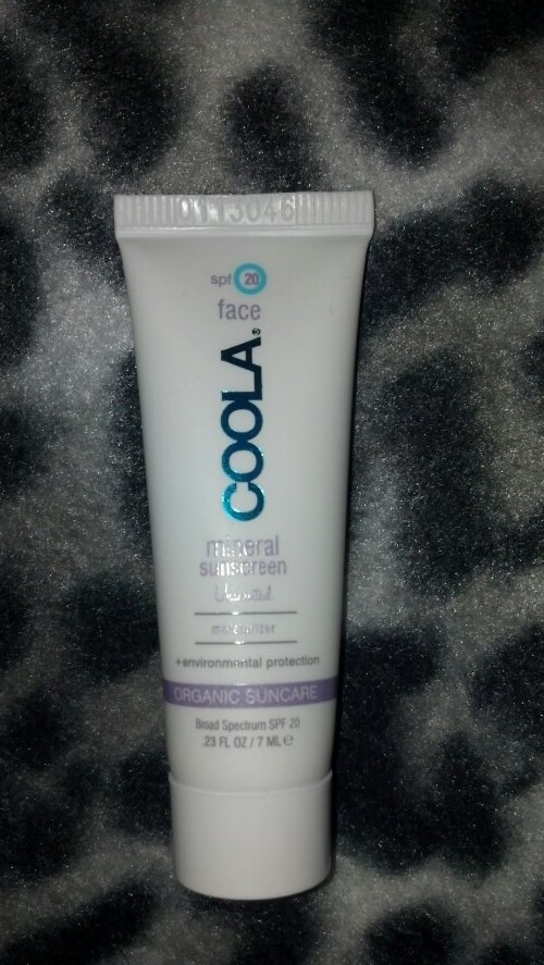 The first product I have in my bag is the Coola SPF Mineral Sunscreen. It is a pretty small sample, but at least it is unscented so it does not smell like a gross sunscreen scent. I tried out a little bit on my face, before I applied my foundation. The consistency is creamy and non greasy. 